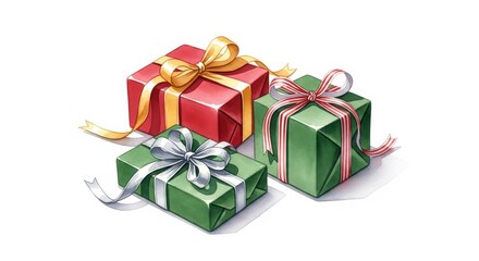 Fototapeta premium Festive Gift Boxes with Colorful Ribbons for Celebrations and Events