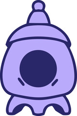 traditional japanese ishidoro stone shrine in bright neon color