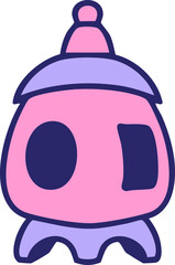 traditional japanese ishidoro stone shinto shrine in bright neon color