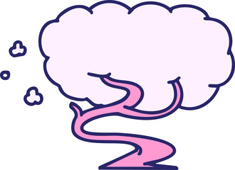 japanese cherry blossom tree in bloom in bright neon color