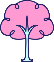 cherry blossom tree in bloom in bright neon color