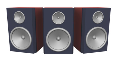 Drei Lautsprecherboxen, Freisteller