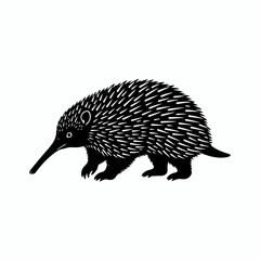 Echidna Silhouette: A striking silhouette of an echidna showcases its unique features with a minimalist, yet impactful artistic design.