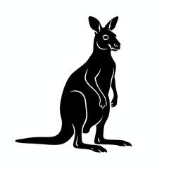 Kangaroo Silhouette: A striking silhouette of a kangaroo, showcasing its iconic form and strength. The graphic style emphasizes the animal's power and unique characteristics.