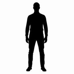 Silhouette of Confidence: A striking silhouette of a person exudes an aura of confidence and strength, poised against a clean background, embodying focus and resolve.