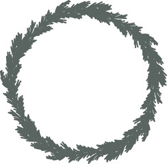 Obraz premium Circular Pine Branch Wreath