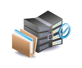 data folder stored on secure server system