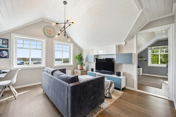 modern apartment living room interior, 3d render