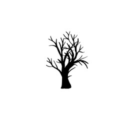 Simple Bare Tree Silhouette Illustration