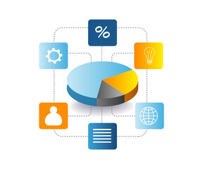 Business management graph with digital network system