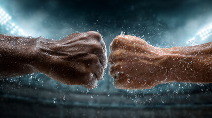 Muscular sweaty arms diverse strength