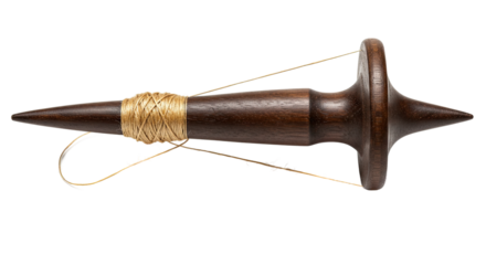 Traditional wooden spinning top with string a classic toy.