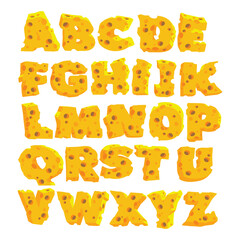 Cheesy Alphabet Letters for Educational and Creative Projects