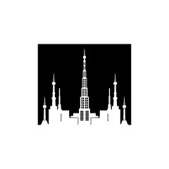 Fototapeta premium building icon in the middle of the city