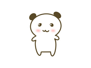 Cute Panda Style Character, Adorable Cartoon Mascot Illustration