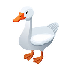 Obraz premium White Goose Isometric Icon