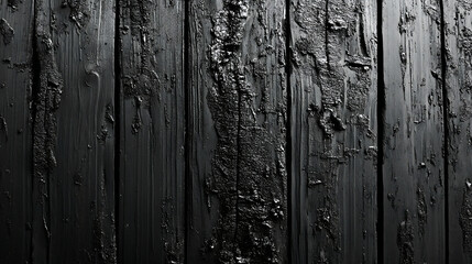 Fototapeta premium Burnt Wood Texture – Charred Black Wooden Board and Dark Damaged Wall Surface