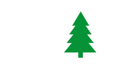 Fototapeta premium Simple Green Christmas Tree Icon on White Background.