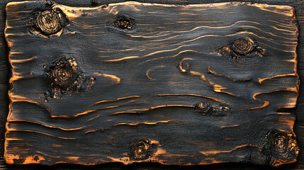 Burnt Wood Texture – Charred Black Wooden Board and Dark Damaged Wall Surface