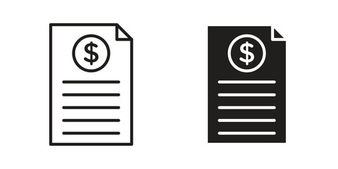 Bank statement icon outline illustration sign