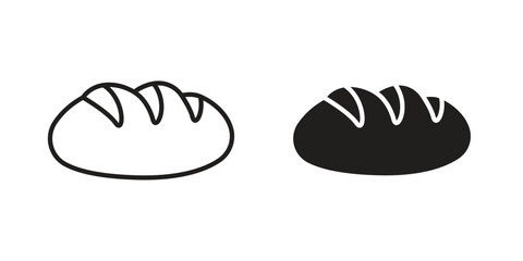 Bread loaf icon outline illustration sign