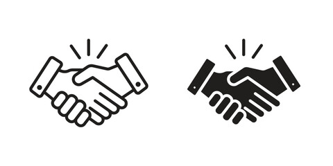 Fototapeta premium Business deal icon outline illustration sign