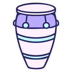 traditional brazilian repinique carnival drum in bright neon color