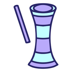 brazilian reco traditional musical instrument in bright neon color