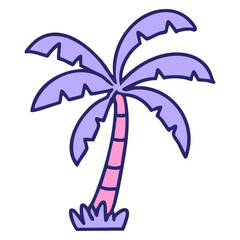 a brazilan beach palm tree in bright neon color