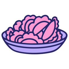 traditional fried brazil fogazza pastry in bright neon color