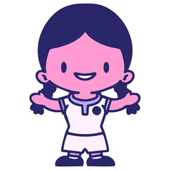 female brazilian soccer player in uniform in bright neon color