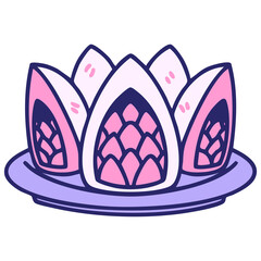 brazilian chicken coxinha on a plate in bright neon color