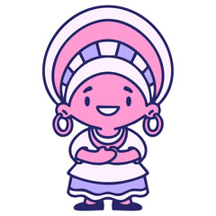 brazil woman in traditional clothing in bright neon color