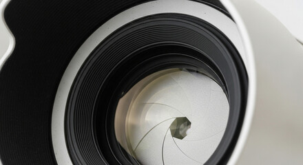 Explore the inner workings of a modern camera lens, perfect for photography enthusiasts and gear reviews, showcasing precision and optical technology