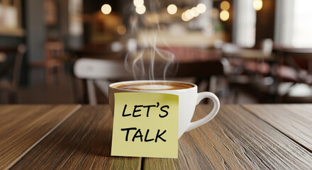 Inspiring coffee break concept showcasing connection and conversation, perfect for team building or creative brainstorming sessions in a warm cafe setting