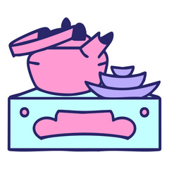 freshyly brewed  japanese tea pot in bright neon color