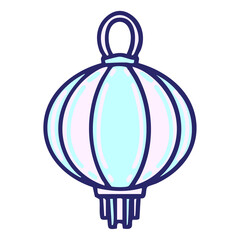 hanging lantern traditonal japanese glowing in bright neon color