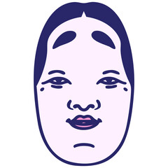 japanese koomoto traditional theatre mask in bright neon color