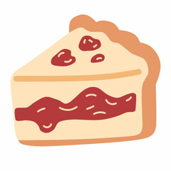 Slice of Pie in Flat Style for Dessert and Bakery Theme