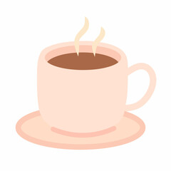 Coffee Cup in Flat Style for Cafe and Beverage Illustration
