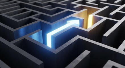 Navigating the Labyrinth: An Arrow Illuminating the Path to Success and Breakthrough