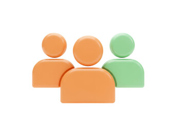 Group of people 3D render isolated PNG, team members or social network concept on transparent background