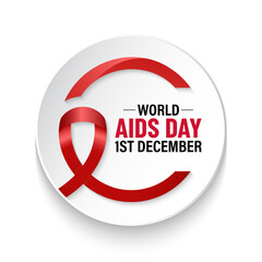 Celebration of World AIDS Day of awareness, honor, support, prevention, and treatment of HIV/AIDS is held on December 1. A concept for healthcare and medicine. Design for cards, prints, social media .