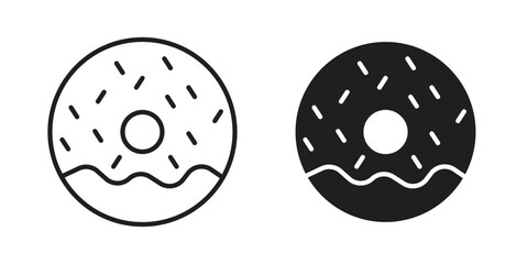 Donut icon outline illustration sign