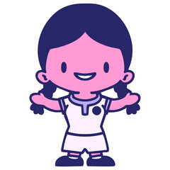 female brazilian soccer player in uniform in bright neon color