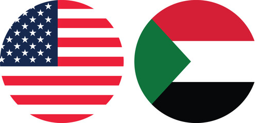 “America and Sudan Circular Flag