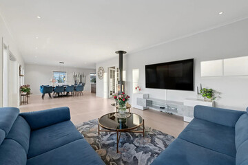 modern apartment living room interior, 3d render