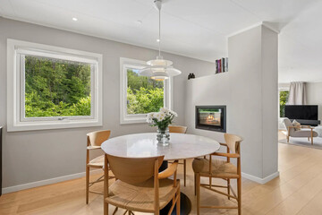 modern luxury dining room interior, 3d render
