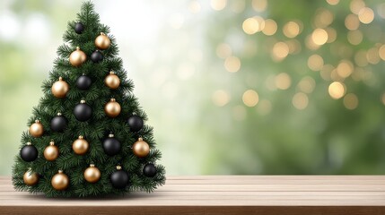 Christmas festival party joyfully decorate tree with luxury baubles in a glowing environment