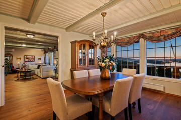 modern luxury dining room interior, 3d render